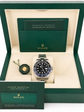 Rolex GMT Master 2 Black Blue Bezel 126710 Men's SS Watch Automatic